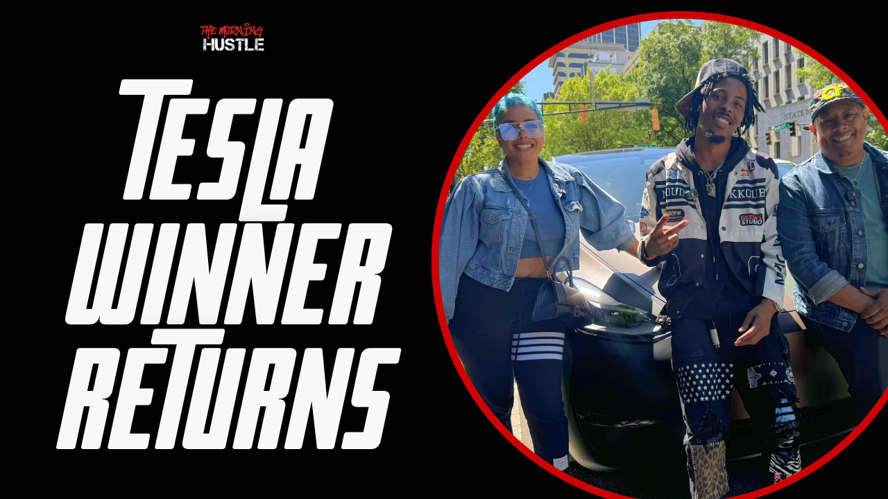 Image of Q, Tesla Model Y winner with The Morning Hustle