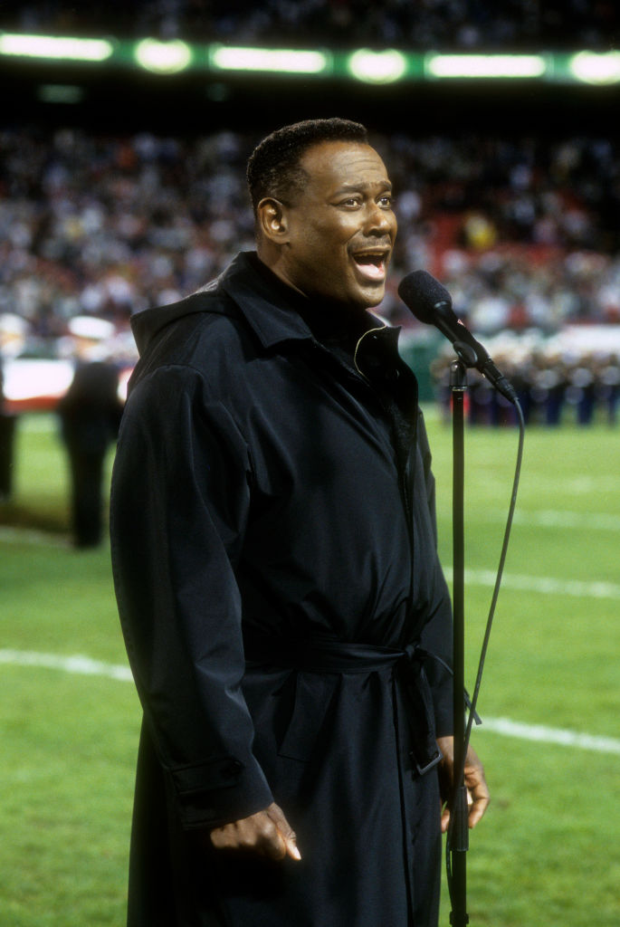 Luther Vandross Performs The National Anthem At San Francisco 49ers V New York Jets